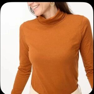 J. Crew tissue turtleneck top, spice color, size large
